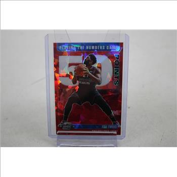 2020-21 Contenders Playing The Numbers Game Joel Embiid Red Cracked Ice #6