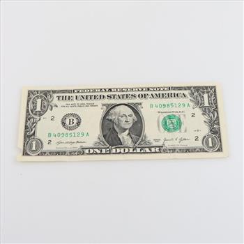 2021 US Federal Reserve Note 1 Dollar