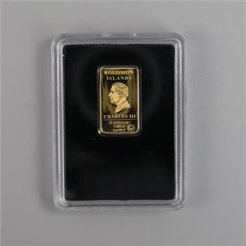 2024 Solomon Islands Fine Gold Proof 10 Dollars 1/200oz Bar