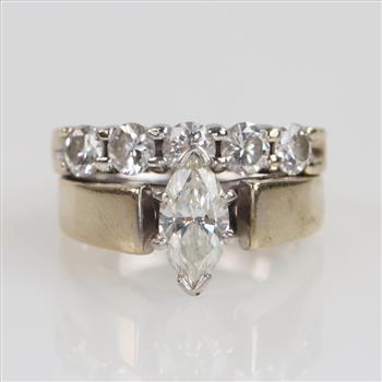 2.02cts TW Diamond 10kt White Gold Bridal Set-Evaluated By Our Certified Gemologist - AGS / GIA