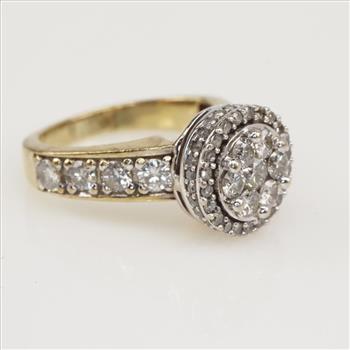 2.05cts TW Diamond 10kt Gold Two-tone Ring-Evaluated By Our Certified Gemologist-AGS/GIA