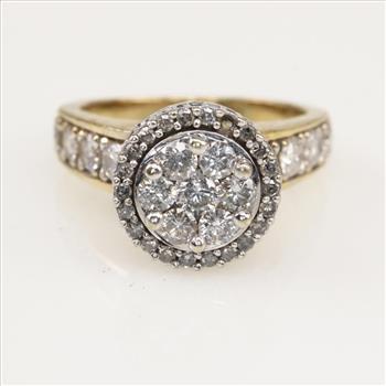 2.05cts TW Diamond 10kt Gold Two-tone Ring-Evaluated By Our Certified Gemologist-AGS/GIA