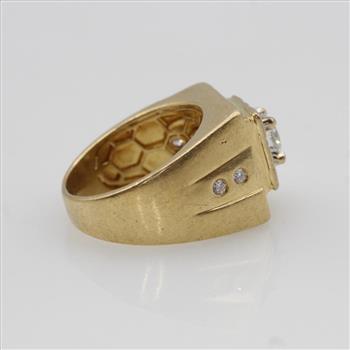 2.09cts TW Diamond 14kt Gold Signet Ring-Evaluated By Our Certified Gemologist-AGS/GIA