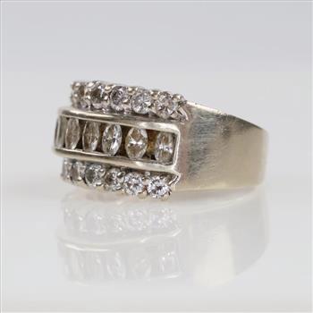 2.0cts TW Diamond 14kt White Gold Wedding Band- Evaluated By Our Certified Gemologist-AGS/GIA