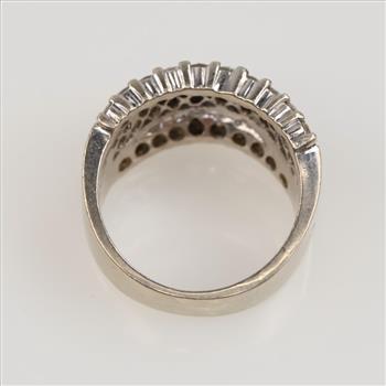 2.0cts TW Diamond 14kt White Gold Wedding Band- Evaluated By Our Certified Gemologist-AGS/GIA