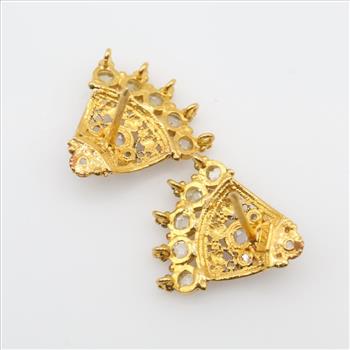 20kt Gold Clear Spinel Accent Earrings