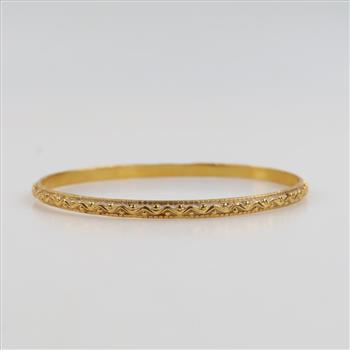 20kt Gold Embellished Bangle Bracelet