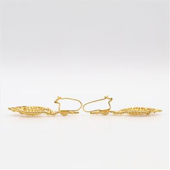 20kt Gold Heart Dangle Earrings