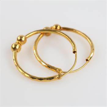 20kt Gold Hollow Hoop Earrings