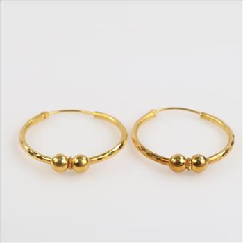 20kt Gold Hollow Hoop Earrings