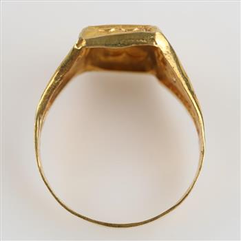 20kt Gold Hollow Signet Ring