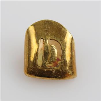 20kt Gold Letter D Tooth Cap