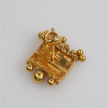 20kt Gold Red Enamel Earring