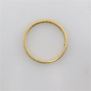 20kt Gold Red, White And Blue Stone Inlay Band