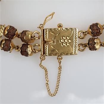 20kt Gold Rudraksha Bead Bracelet -Evaluated By Our Certified Gemologist-AGS/GIA