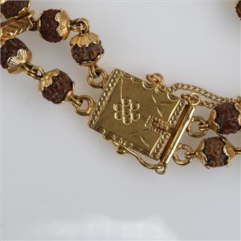 20kt Gold Rudraksha Bead Bracelet -Evaluated By Our Certified Gemologist-AGS/GIA