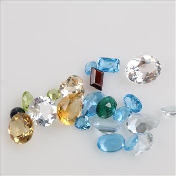 20+Loose Gemstones Including Blue Topaz & Citrine