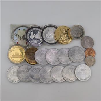 21 Foreign Coins And Tokens
