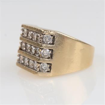 2.16cts TW Diamond 10kt Gold Ring-Evaluated By Our Certified Gemologist-AGS/GIA