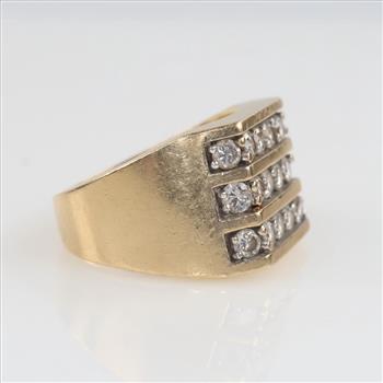 2.16cts TW Diamond 10kt Gold Ring-Evaluated By Our Certified Gemologist-AGS/GIA