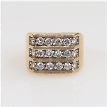 2.16cts TW Diamond 10kt Gold Ring-Evaluated By Our Certified Gemologist-AGS/GIA