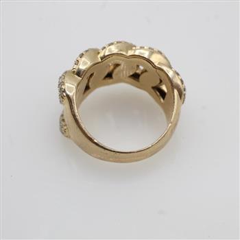 2.16cts TW Diamond 14kt Gold Curb Link Style Ring-Evaluated By Our Certified Gemologist-AGS/GIA