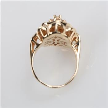 2.17cts TW Diamond 14kt Gold Ballerina Style Ring-Evaluated By Our Certified Gemologist-AGS/GIA
