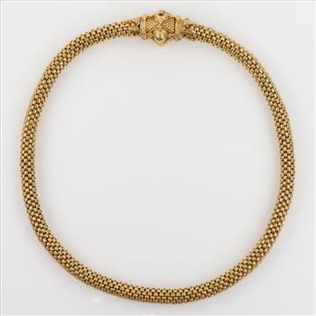 21kt Gold Braided Round Chain Necklace -Evaluated By Our Certified Gemologist - AGS / GIA