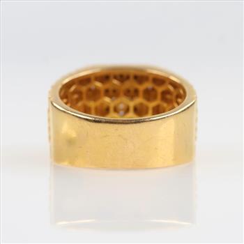 21kt Gold Clear And Black Spinel Signet Ring- Evaluated By Our Certified Gemologist - AGS / GIA