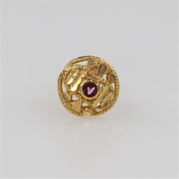 21kt Gold Red Stone Earring