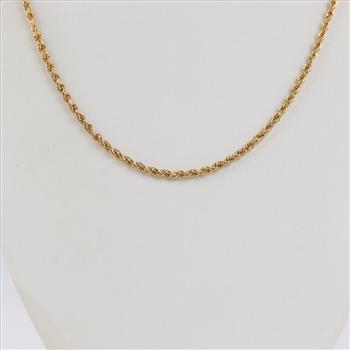 21kt Gold Rope Chain Necklace
