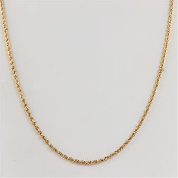21kt Gold Rope Chain Necklace