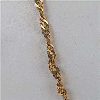 21kt Gold Twisted Rope Chain Necklace