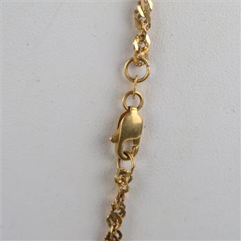 21kt Gold Twisted Rope Chain Necklace