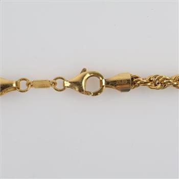 21kt Gold Twisted Rope Hollow Necklace