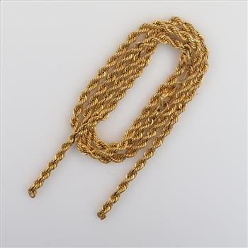 21kt Gold Twisted Rope Hollow Necklace