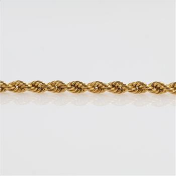 21kt Gold Twisted Rope Hollow Necklace