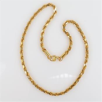 21kt Gold Wide Twisted Rope Necklace, Evaluated By Our Certified Gemologist-AGS/GIA