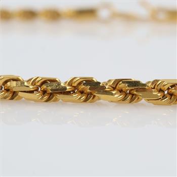 21kt Gold Wide Twisted Rope Necklace, Evaluated By Our Certified Gemologist-AGS/GIA