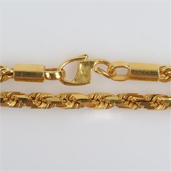 21kt Gold Wide Twisted Rope Necklace, Evaluated By Our Certified Gemologist-AGS/GIA