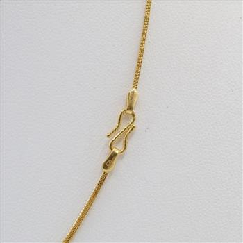 21kt Two Tone Gold Hollow Bead Accent Necklace