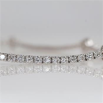 2.20cts TW Diamond 14kt White Gold Tennis Bracelet-Evaluated By Our Certified Gemologist-AGS/GIA