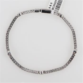 2.20cts TW Diamond 14kt White Gold Tennis Bracelet-Evaluated By Our Certified Gemologist-AGS/GIA