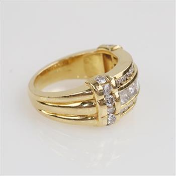 2.27cts TW Diamond 18kt Gold Band - Evaluated By Our Certified Gemologist-AGS/GIA