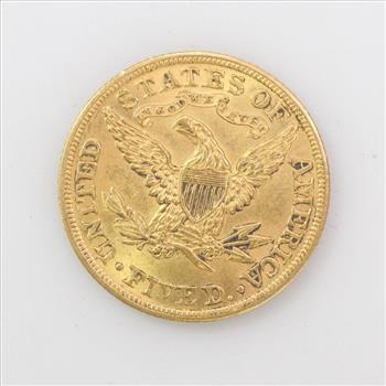 22k Gold 1886 $5 Liberty Head Coin 8.4g
