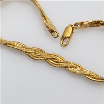 22kt Gold Braided Snake Chain Bracelet
