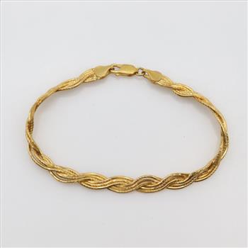 22kt Gold Braided Snake Chain Bracelet