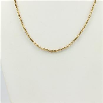 22kt Gold Cable & Bar Necklace