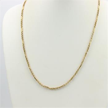 22kt Gold Cable & Bar Necklace