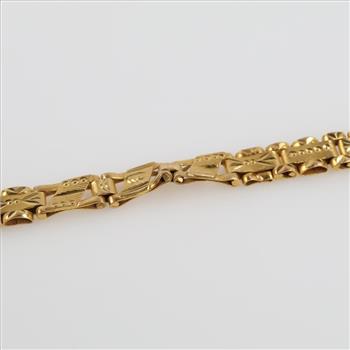 22kt Gold Carved Panel Bracelet